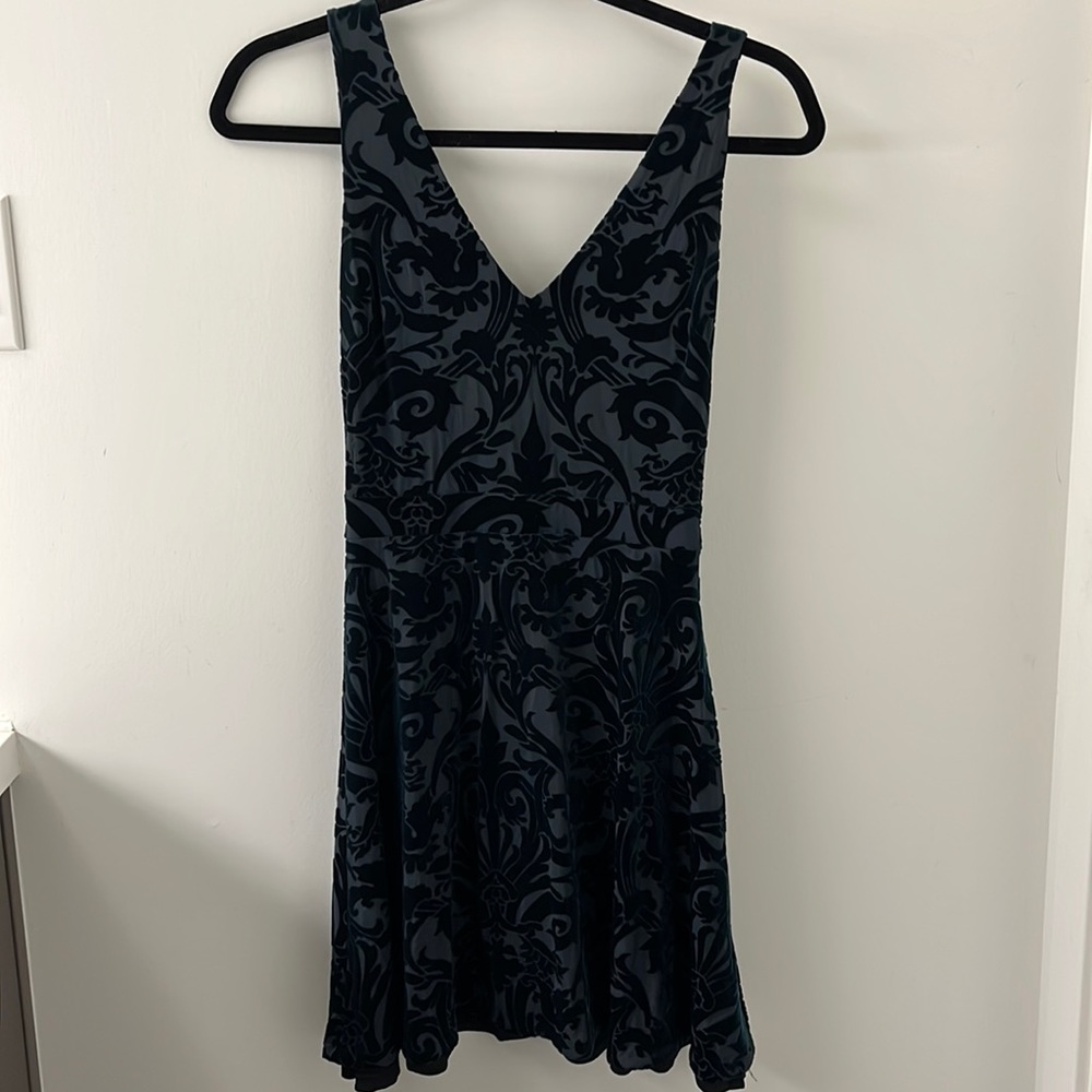 Green/Blue Velvet Dress